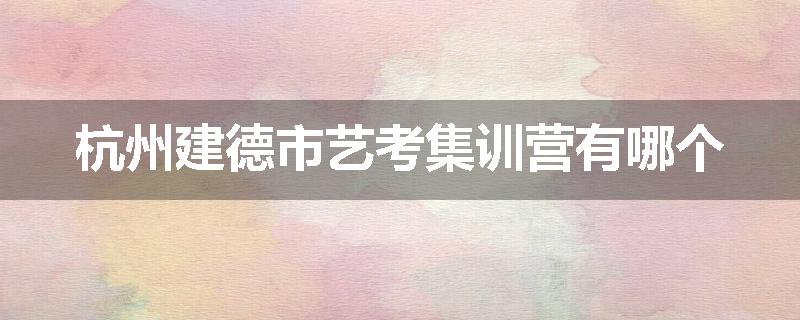杭州建德市艺考集训营有哪个