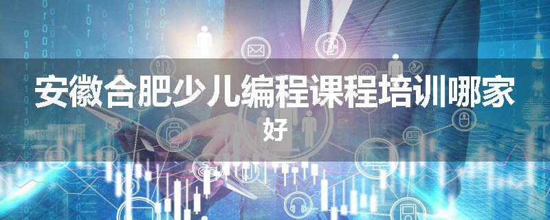 安徽合肥少儿编程课程培训哪家好
