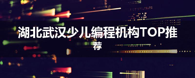 湖北武汉少儿编程机构TOP推荐