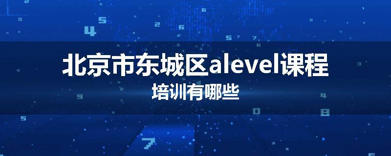 北京市东城区alevel课程培训有哪些