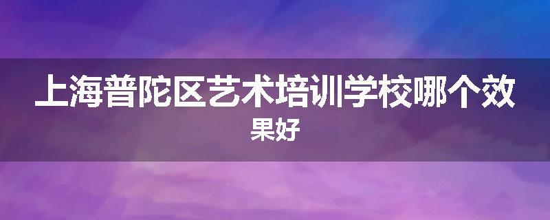 上海普陀区艺术培训学校哪个效果好