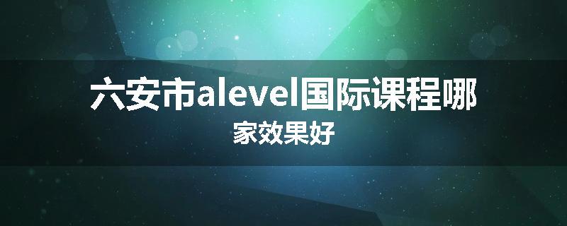 六安市alevel国际课程哪家效果好