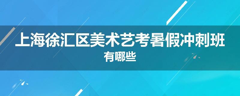 上海徐汇区美术艺考暑假冲刺班有哪些