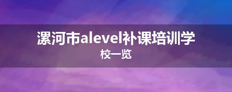 漯河市alevel补课培训学校一览