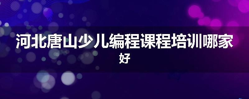 河北唐山少儿编程课程培训哪家好