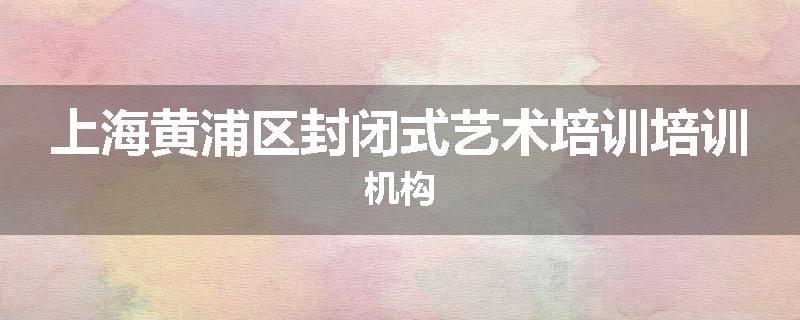 上海黄浦区封闭式艺术培训培训机构