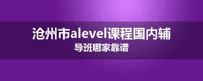 沧州市alevel课程国内辅导班哪家靠谱