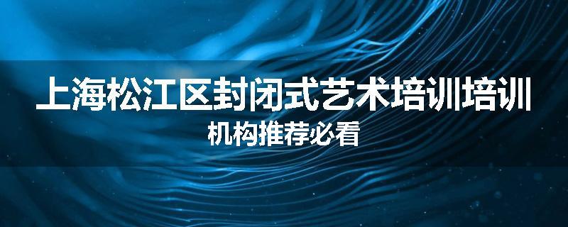 上海松江区封闭式艺术培训培训机构推荐必看