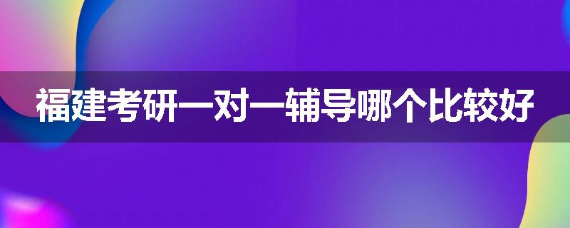 福建考研一对一辅导哪个比较好