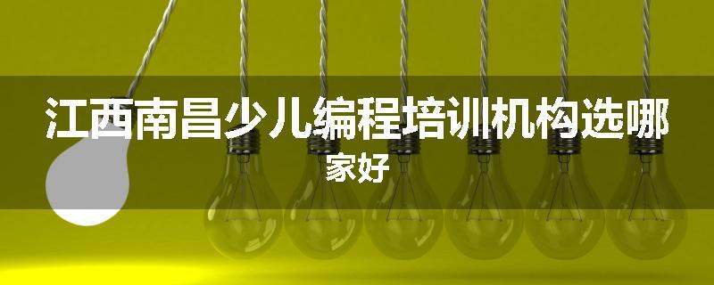 江西南昌少儿编程培训机构选哪家好