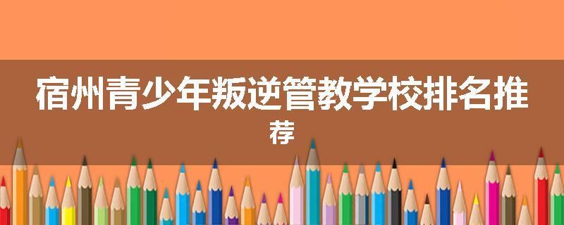 宿州青少年叛逆管教学校排名推荐