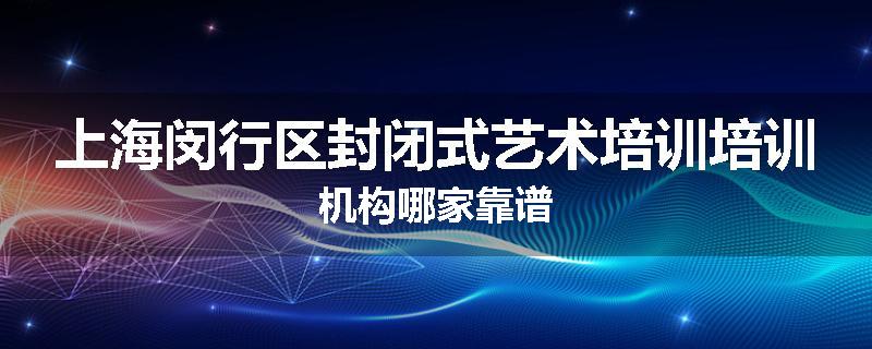 上海闵行区封闭式艺术培训培训机构哪家靠谱