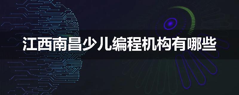 江西南昌少儿编程机构有哪些