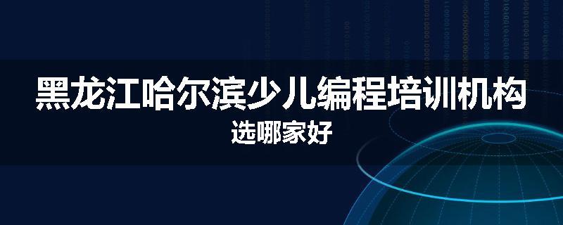 黑龙江哈尔滨少儿编程培训机构选哪家好