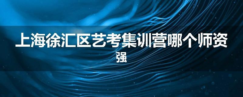 上海徐汇区艺考集训营哪个师资强