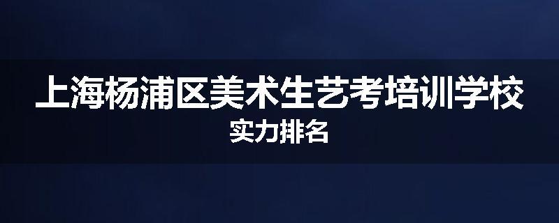 上海杨浦区美术生艺考培训学校实力排名