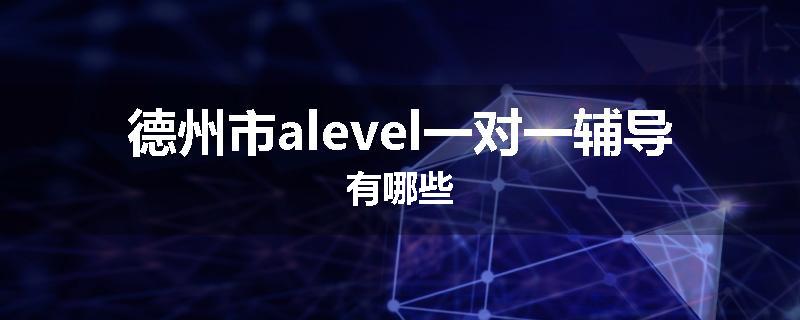 德州市alevel一对一辅导有哪些