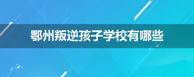 鄂州叛逆孩子学校有哪些