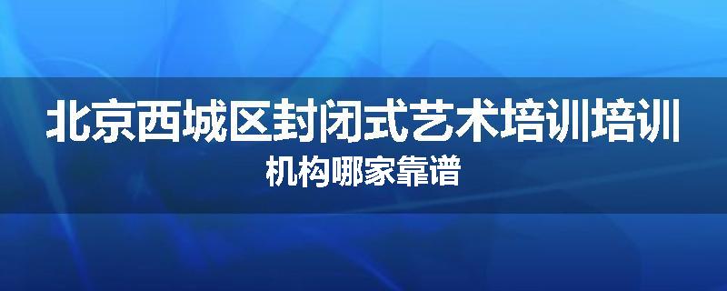 北京西城区封闭式艺术培训培训机构哪家靠谱