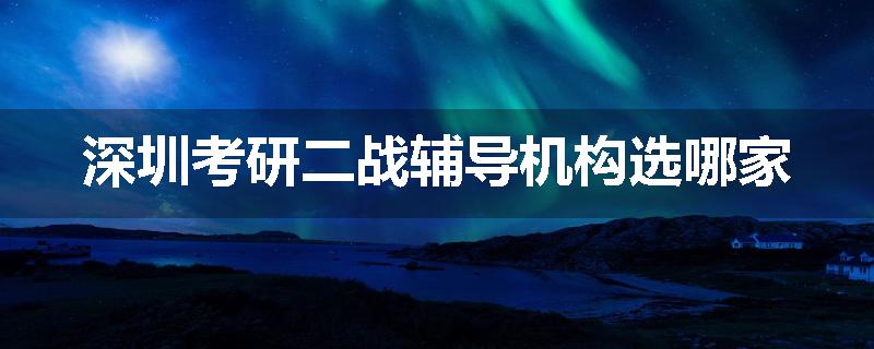 深圳考研二战辅导机构选哪家