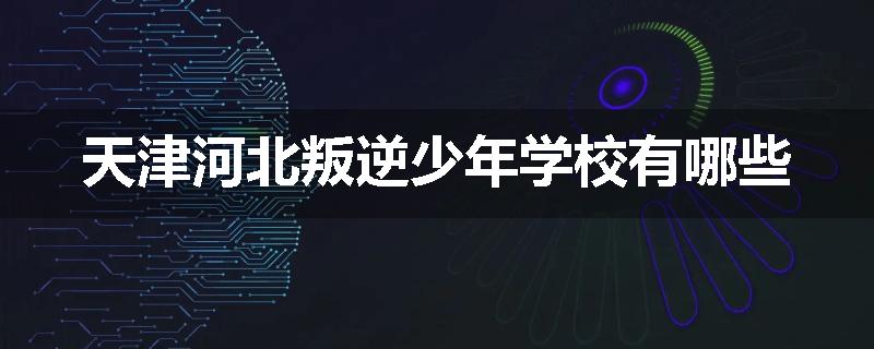 天津河北叛逆少年学校有哪些
