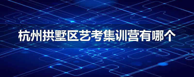 杭州拱墅区艺考集训营有哪个