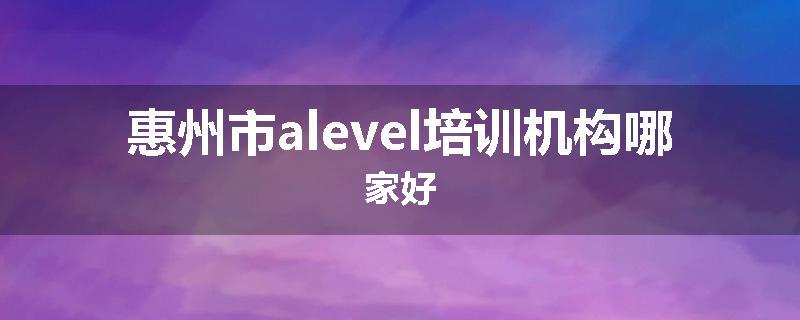 惠州市alevel培训机构哪家好