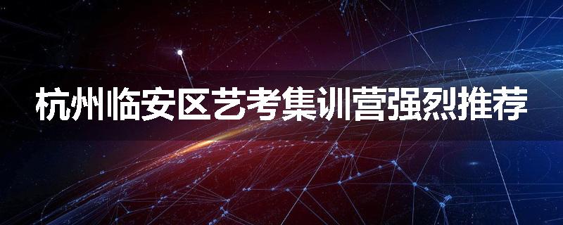 杭州临安区艺考集训营强烈推荐