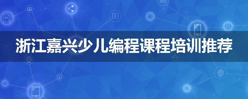 浙江嘉兴少儿编程课程培训推荐
