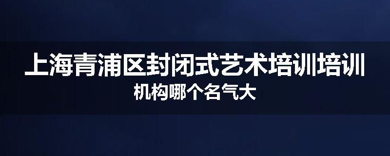 上海青浦区封闭式艺术培训培训机构哪个名气大