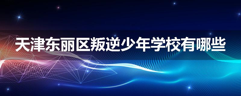 天津东丽区叛逆少年学校有哪些