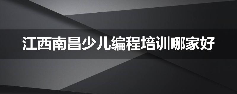 江西南昌少儿编程培训哪家好