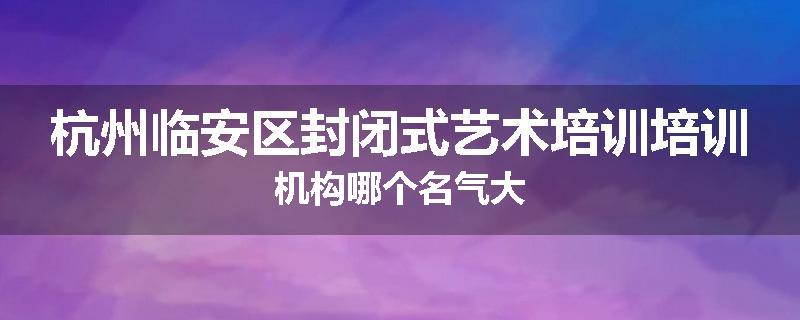 杭州临安区封闭式艺术培训培训机构哪个名气大
