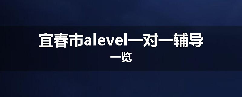 宜春市alevel一对一辅导一览