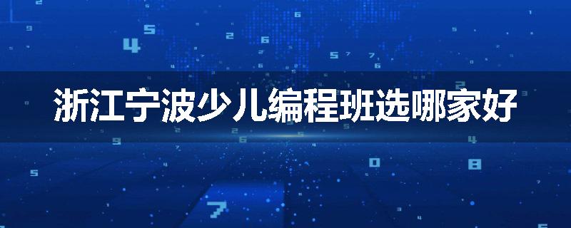 浙江宁波少儿编程班选哪家好