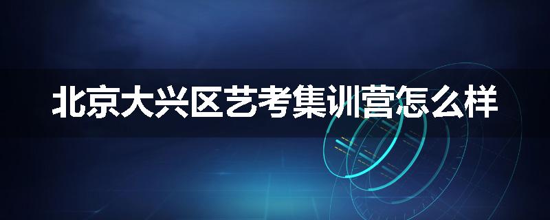 北京大兴区艺考集训营怎么样