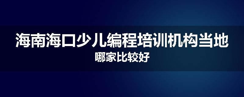 海南海口少儿编程培训机构当地哪家比较好
