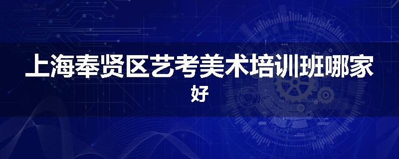 上海奉贤区艺考美术培训班哪家好