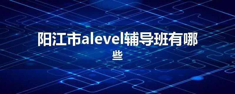 阳江市alevel辅导班有哪些