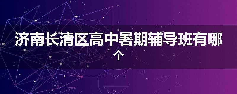 济南长清区高中暑期辅导班有哪个