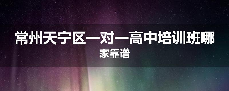 常州天宁区一对一高中培训班哪家靠谱