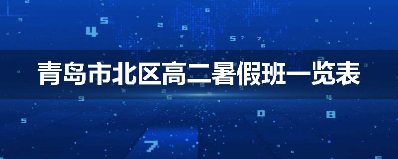 青岛市北区高二暑假班一览表