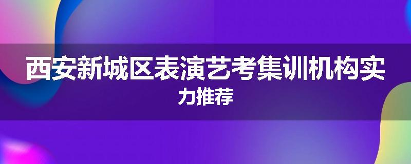 西安新城区表演艺考集训机构实力推荐