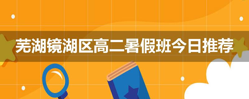芜湖镜湖区高二暑假班今日推荐
