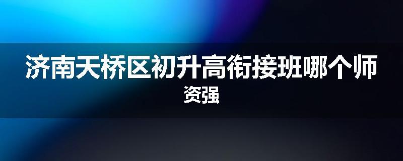 济南天桥区初升高衔接班哪个师资强