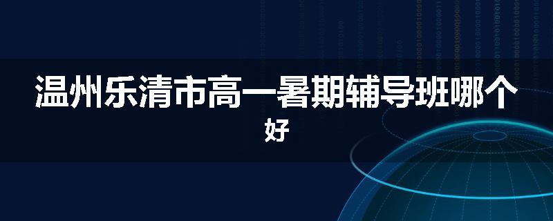 温州乐清市高一暑期辅导班哪个好