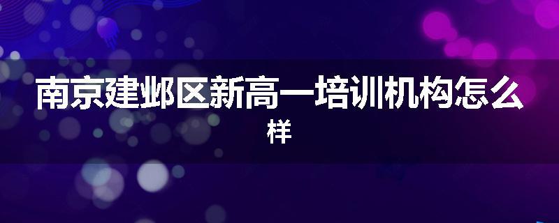 南京建邺区新高一培训机构怎么样