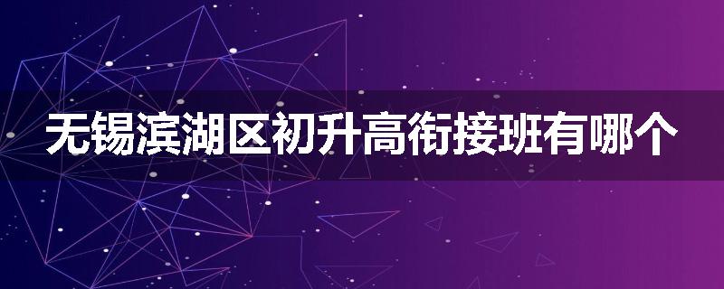 无锡滨湖区初升高衔接班有哪个