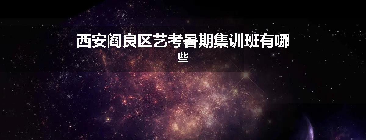 西安阎良区艺考暑期集训班有哪些