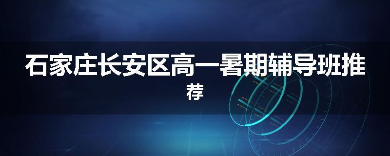 石家庄长安区高一暑期辅导班推荐
